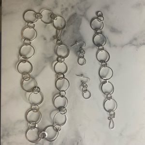 Sterling‎ silver jewelry set suite